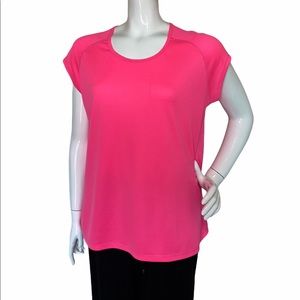 🎉HP 2X🎉 CHAMPION Women Duo Dry Hot Pink Athletic Short Tee Shirt Size X-Large